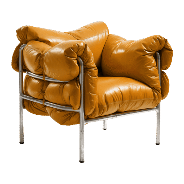 Living Room Accent Chair - Brown, Leather
